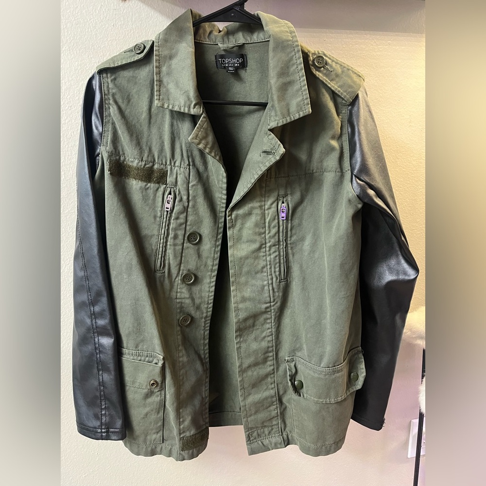 Topshop Army Jacket - Green/Black - Small/2